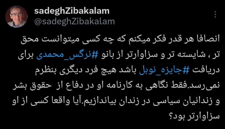 تمجید زیباکلام از یک زندانی
