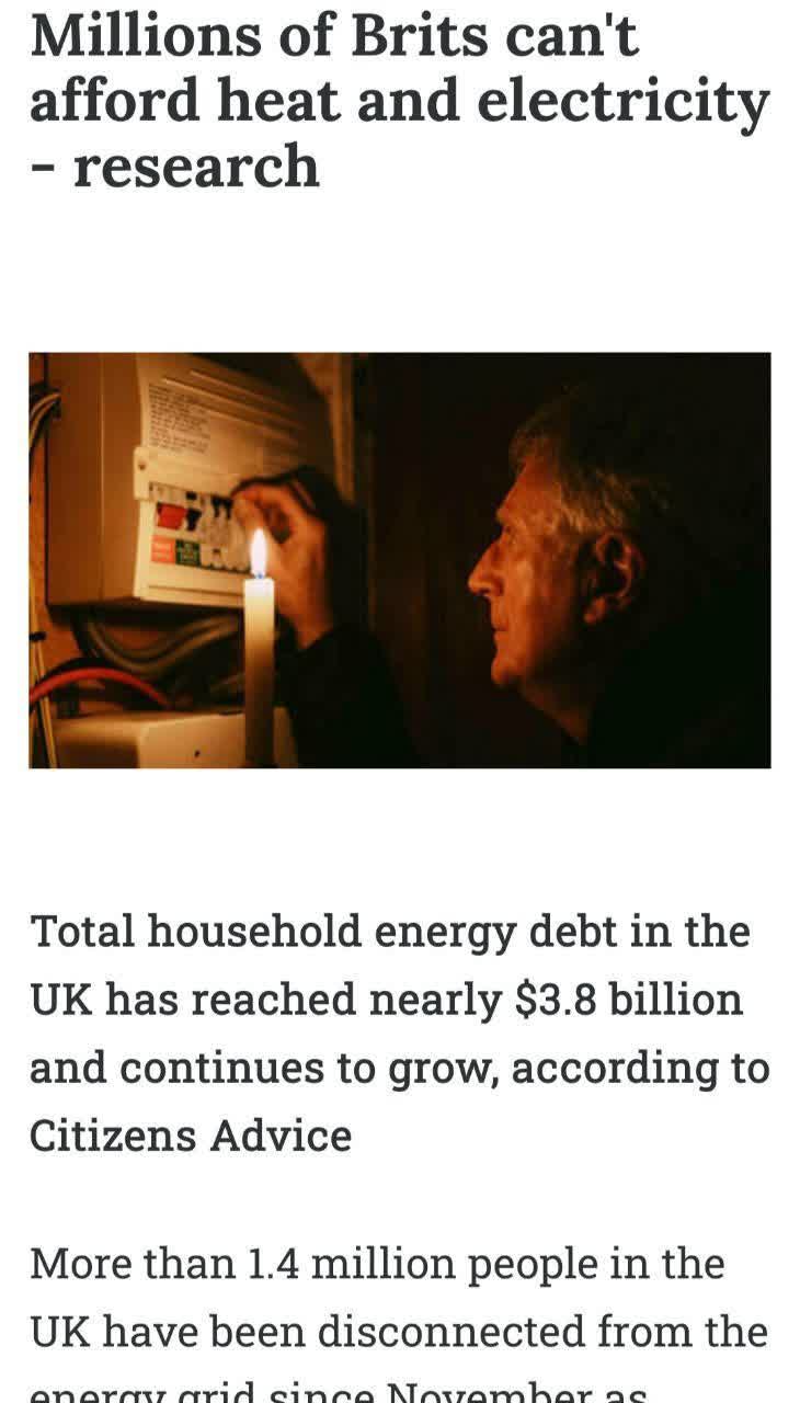 قطع برق ۱.۴ میلیون خانوار انگلیسی به دلیل عدم پرداخت قبض