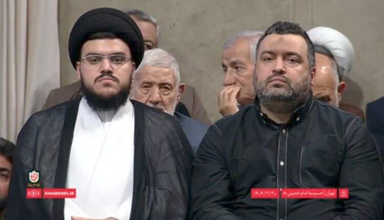 حضور فرزندان شهید سید نصرالله در مراسم بزرگداشت شهید رئیسی