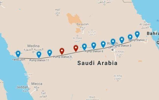 تصاویر ماهواره‌ای از آسیب گسترده به خط لوله شرق–غرب عربستان پس از حملات یمن